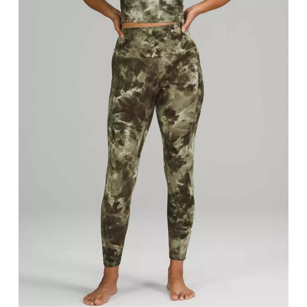 LuLuLemon Align 25” High Rise Diamond Dye Leggings Light Sage Medium Olive 20